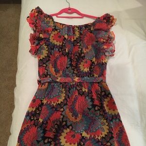 BOUTIQUE Joy Joy RUFFLE SLEEVE BELTED DRESS XS